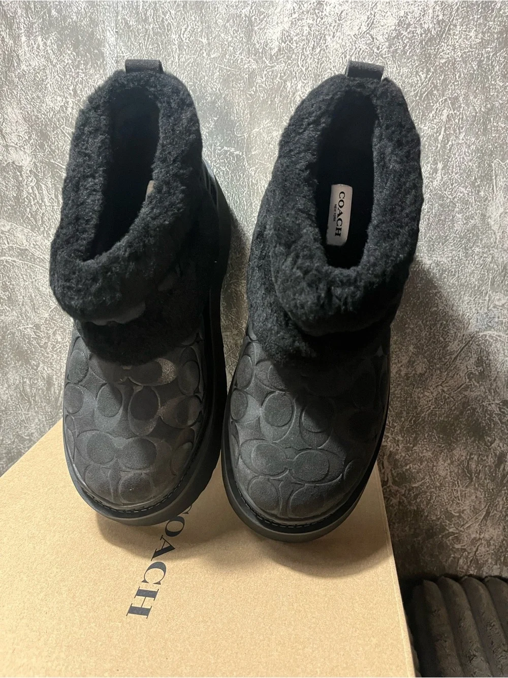 Coach black platform